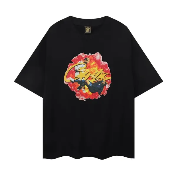 Design Graphic Print Oversized Black T-Shirt Tops.t Shirts - 1