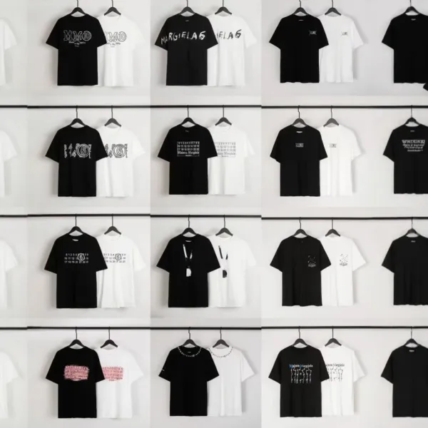 Maison Margiela MM6 T-Shirt Collection Black and White Graphic Tees - 1