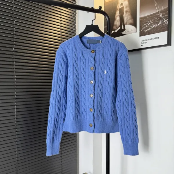 Polo Ralph Lauren Cable Knit Cardigan Blue Sweater - 1