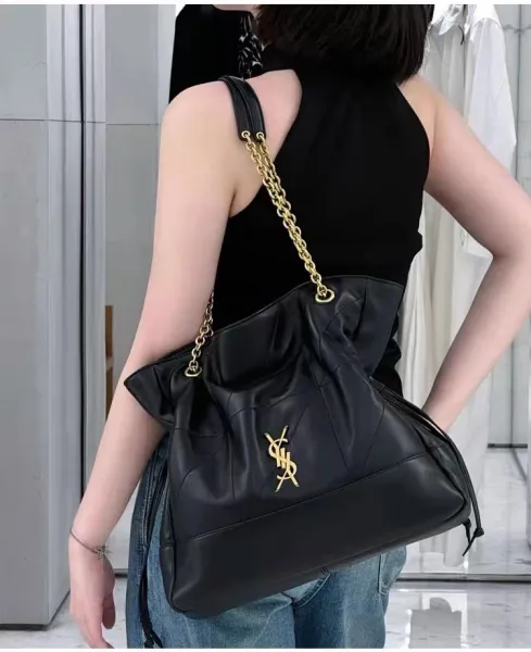 Saint Laurent Loulou Chain Shoulder Bag Black - 16