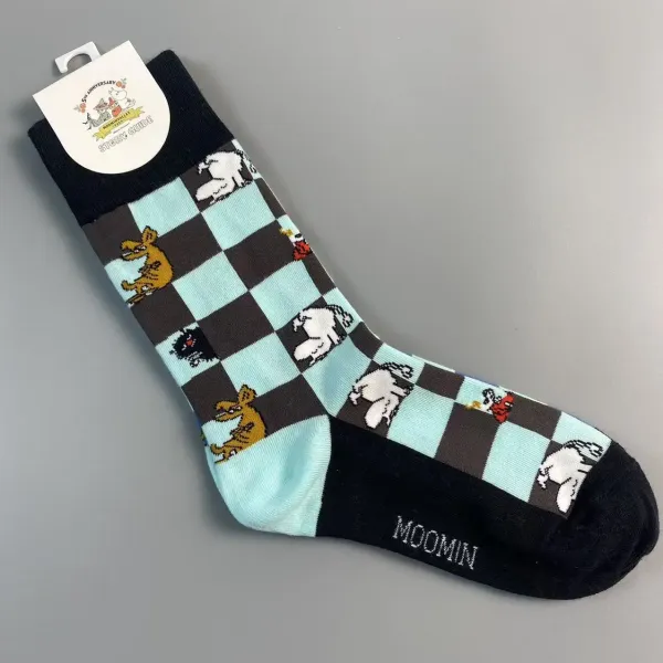 Design Moomin Story Guide Checkerboard Socks Multicolor Socks - 1