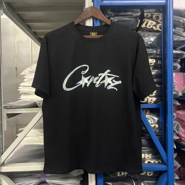 Corteiz Script Logo Black T-Shirt - 1