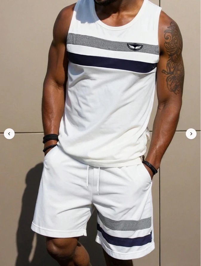 Design Los Angeles 23 Lightning Tank Top and Shorts Set Black - 11