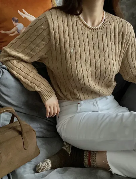 Polo Ralph Lauren Cable Knit Sweater Yellow - 26