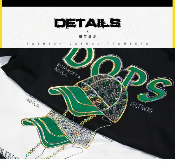 Design Dops Graphic Embellished Black T-Shirt - 11