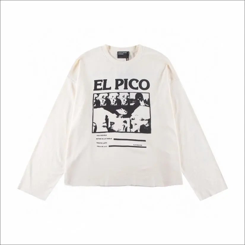 Design El Pico Long Sleeve Graphic Tee Off-White T-Shirts - 12