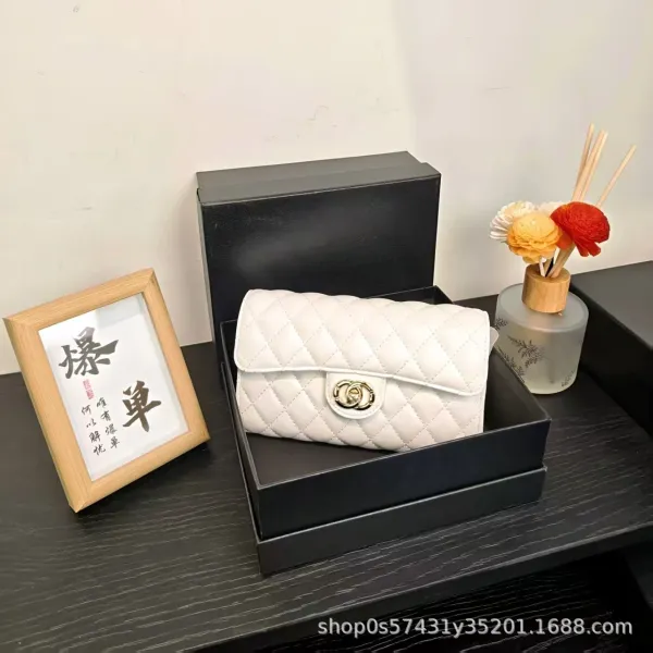 Chanel Classic Flap Mini White Quilted Leather Chain Bag Shoulder Bags - 1