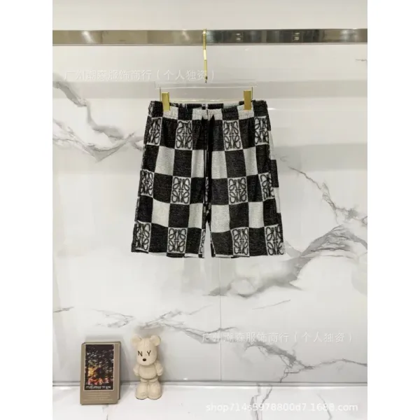Loewe Puzzle Checkered Shorts Black and White - 1