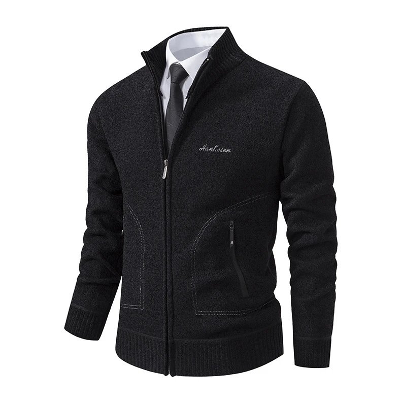 Design Hankesen Zip-Up Knit Cardigan Black Outerwear.cardigan - 15