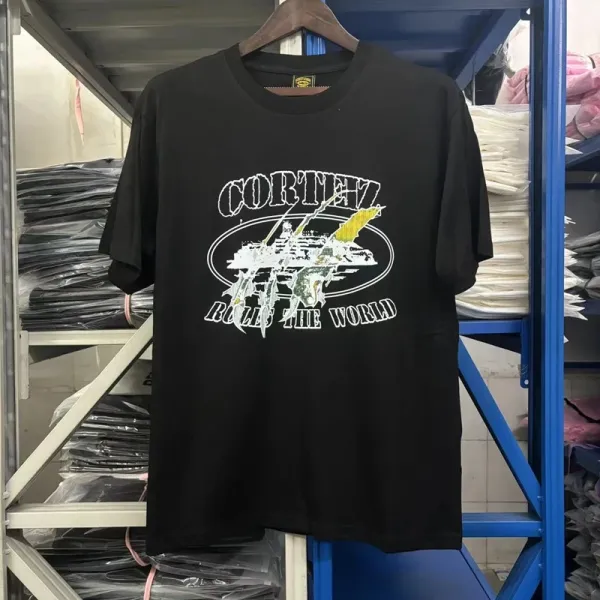 Corteiz Rules The World Black Graphic T-Shirt - 1