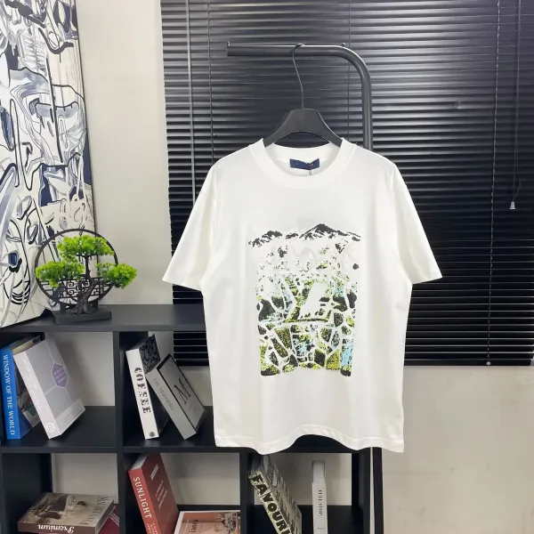 Design Mountain Print Graphic T-Shirt White - 1