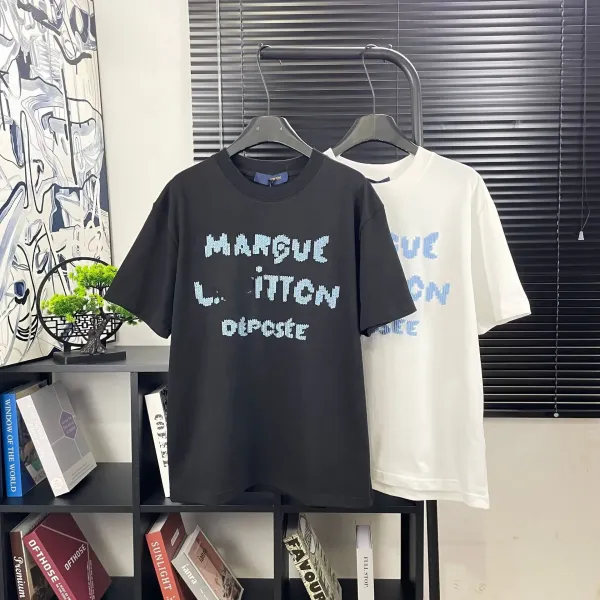 Maison Margiela Replica Pixelated Text T-Shirt Black and White - 1