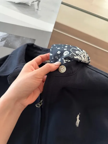 Polo Ralph Lauren Paisley-Trimmed Brown Bomber Jacket - 36