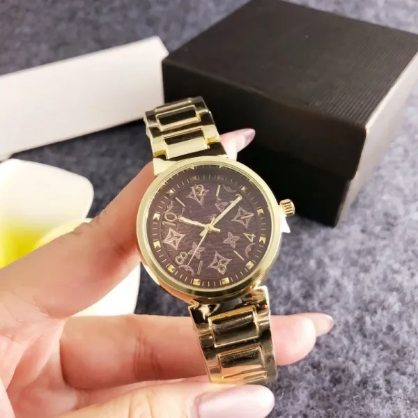 Louis Vuitton Monogram Print Gold-Tone Quartz Watch Watches - 9