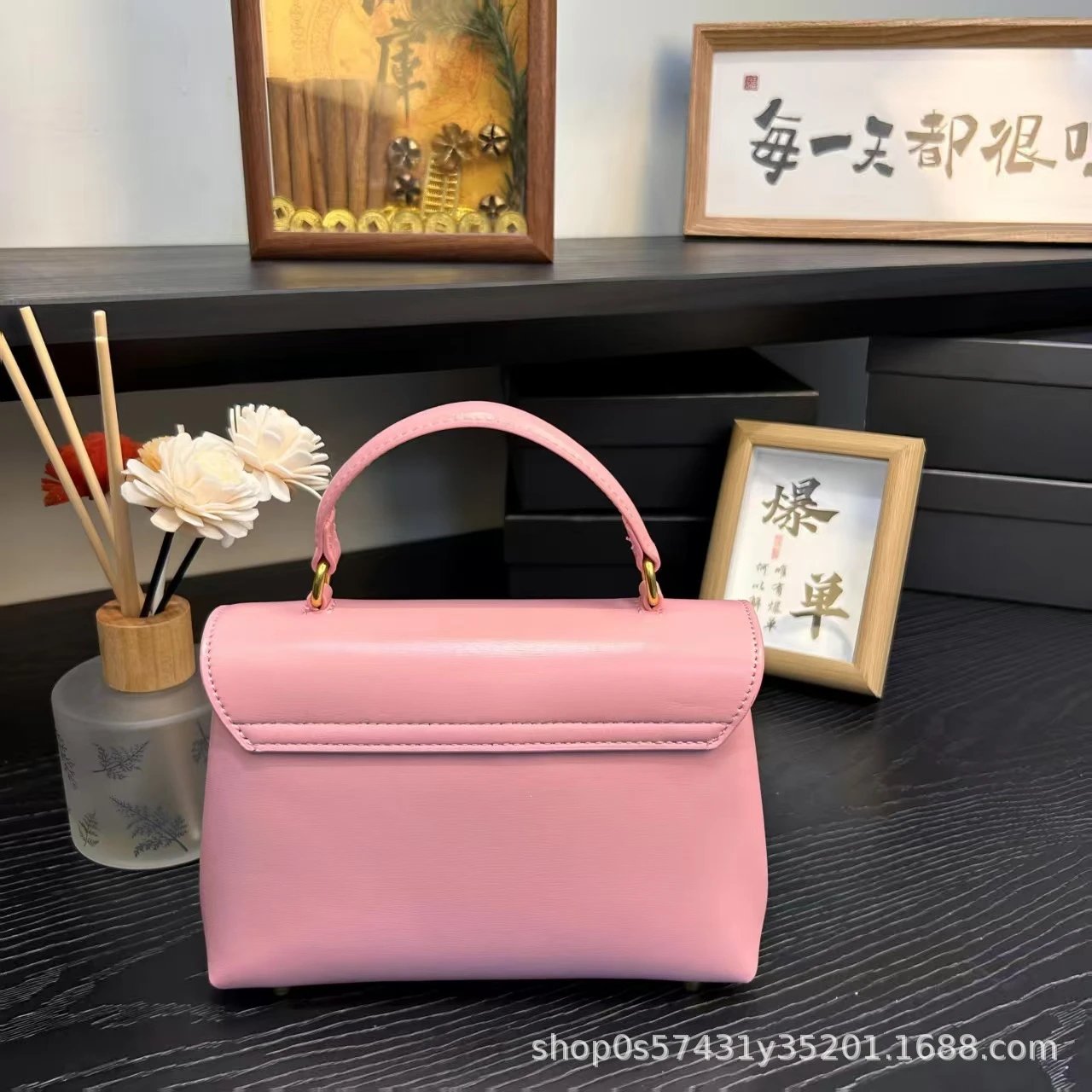 Celine Triomphe Mini Bag Burgundy Leather Handbag - 11