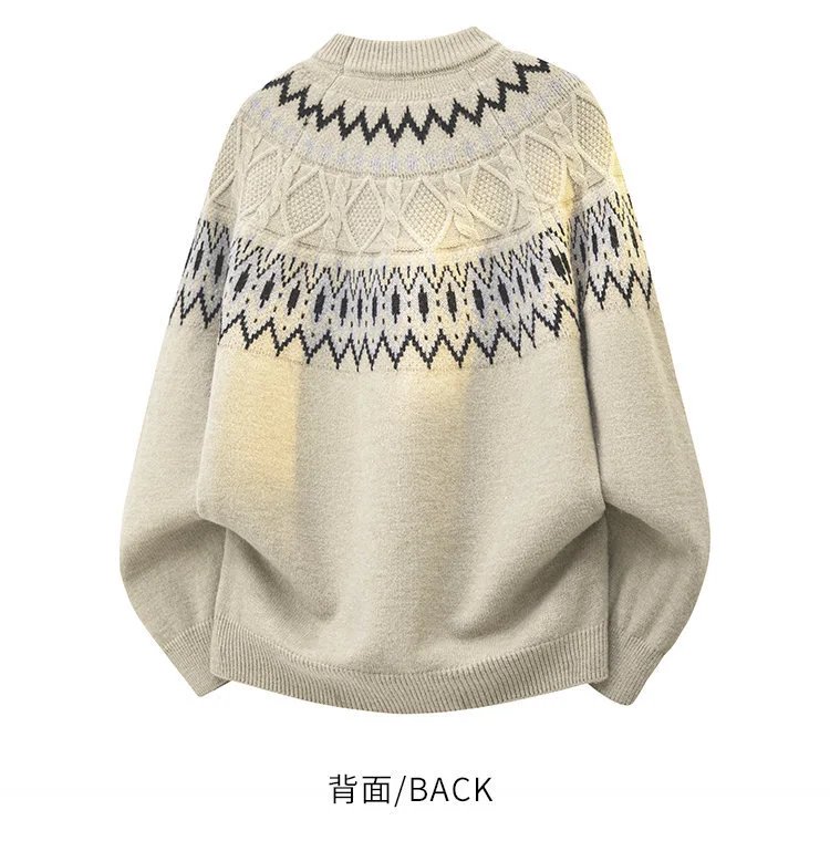 Design Fair Isle Knit Sweater Gray - 14