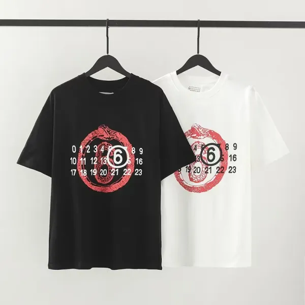 Maison Margiela MM6 T-Shirt Collection Black and White Graphic Tees - 12