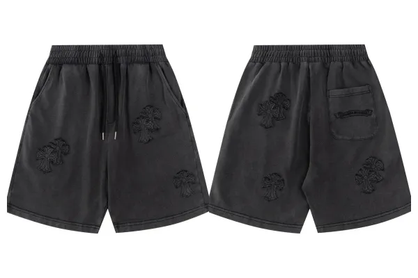 Chrome Hearts Cross Print Drawstring Shorts Black - 4