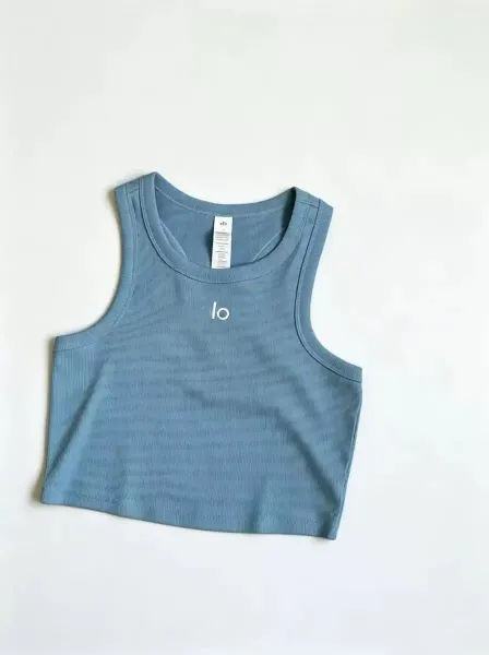 Alo Yoga Crop Tank White Activewear Top - 7
