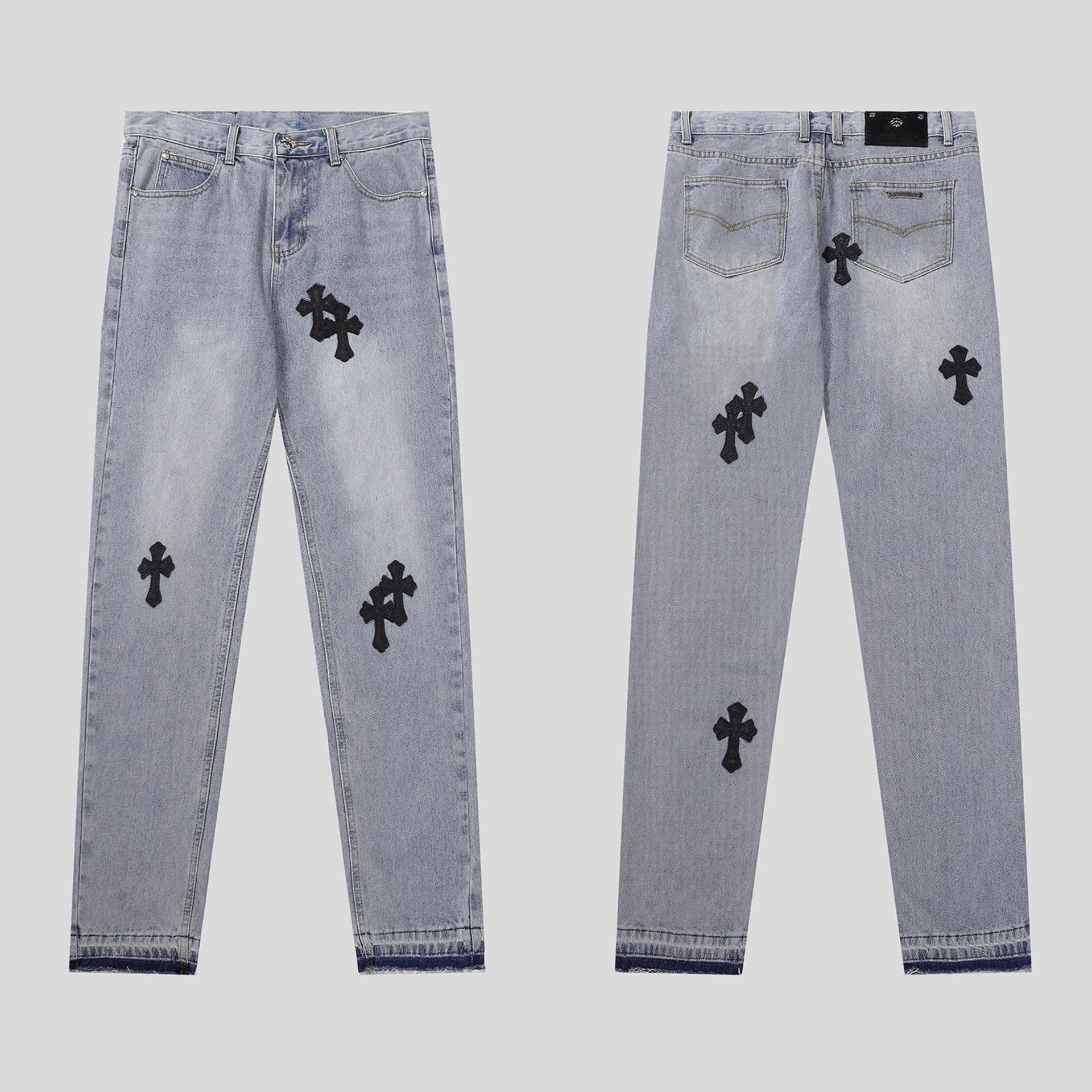 Chrome Hearts Cross Motif Embroidered Black Denim Jeans - 16