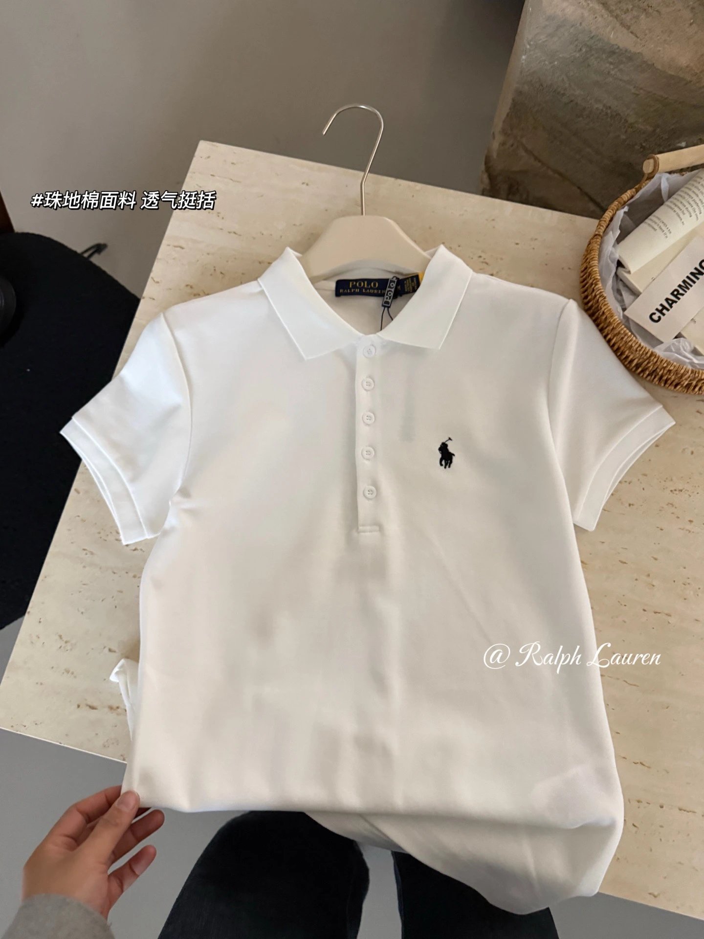 Polo Ralph Lauren Five-Button Polo Shirt Gray Tops Polo - 4