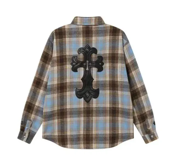 Chrome Hearts Cross Patch Plaid Shirt - 1