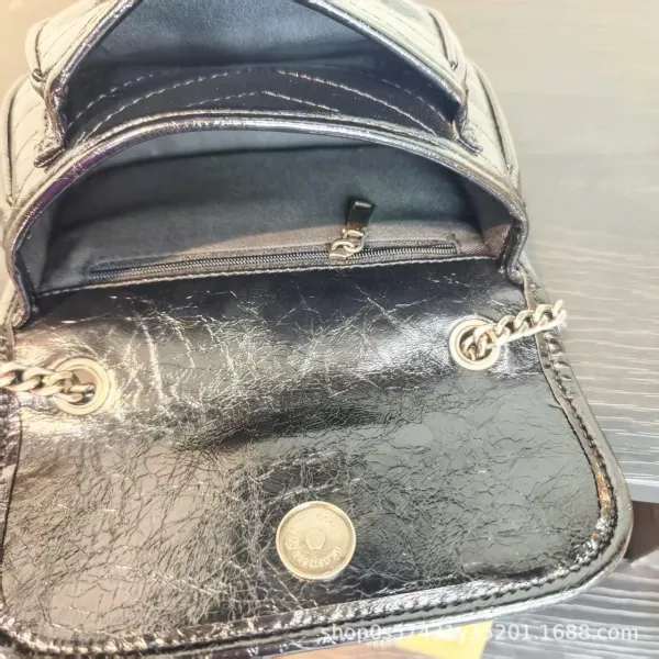 Design Quilted Chevron Mini Chain Bag White Crossbody Bags - 6