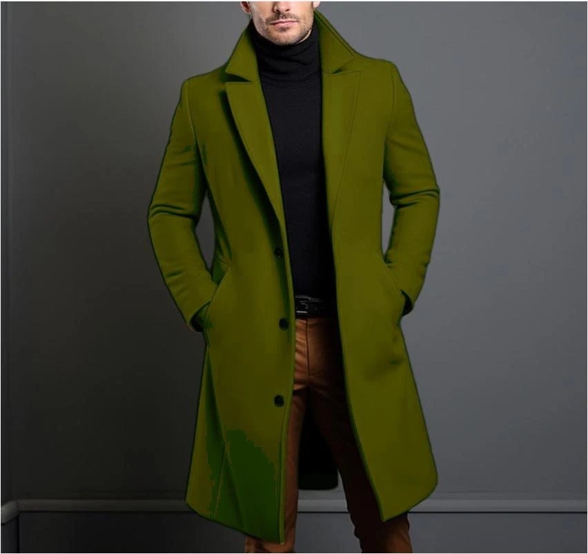 Design Classic Notch-Lapel Wool Blend Coat Navy Outerwear.coat - 9