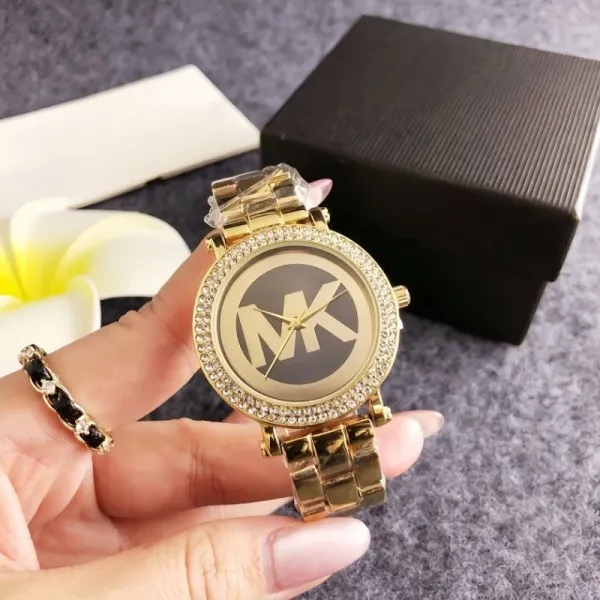 Michael Kors MK Logo Crystal-Embellished Silver Watch Watches - 5