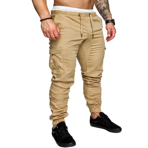 Design Cargo Jogger Pants Beige Pants - 1