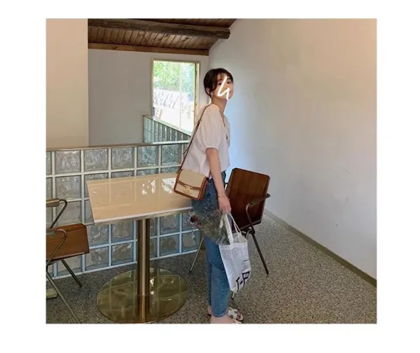 Celine Triomphe Mini Bag Beige and Brown Canvas with Gold Hardware Crossbody Bag - 4