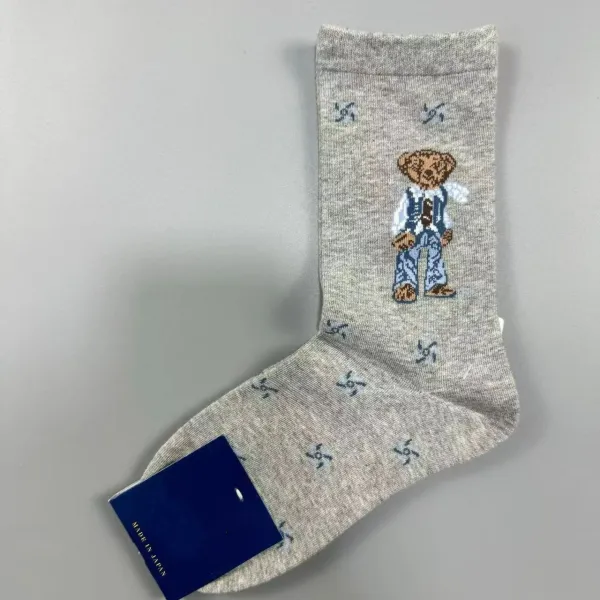 Polo Ralph Lauren Bear Print Socks Gray - 1