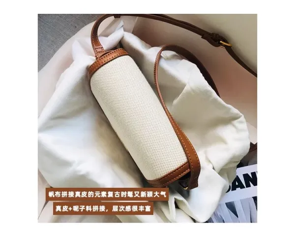 Celine Triomphe Mini Bag Beige and Brown Canvas with Gold Hardware Crossbody Bag - 13