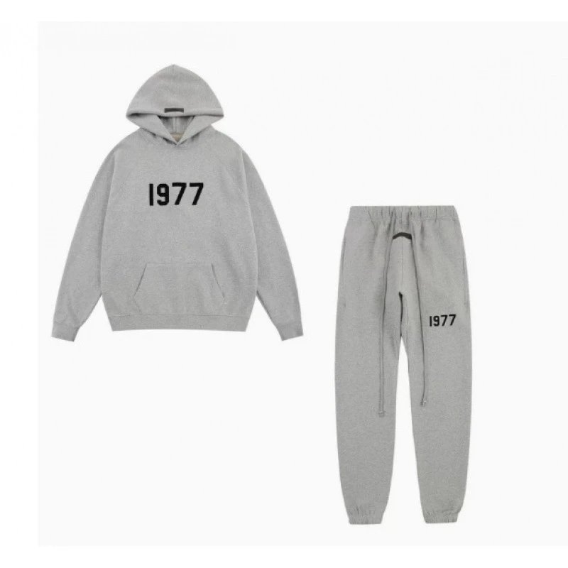 Fear of God Essentials 1977 Gray Hoodie and Sweatpants Set