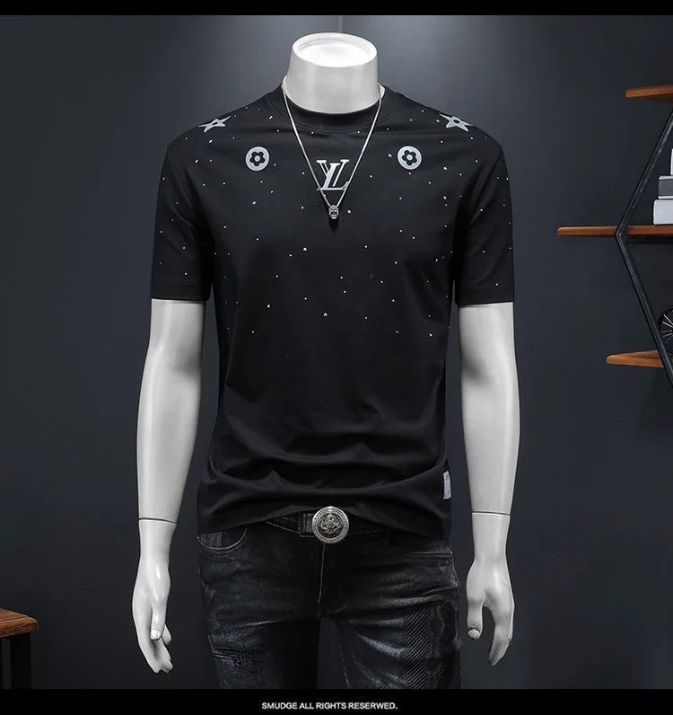 Design Embellished Star and Floral Graphic T-Shirt White - 6