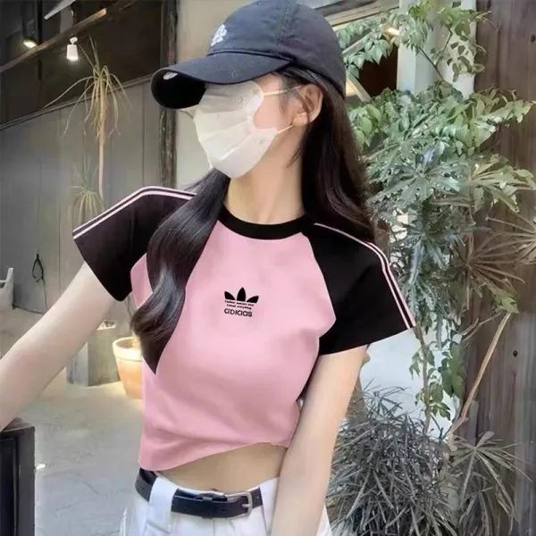 Adidas Originals Cropped Raglan T-Shirt Black / Gray - 7