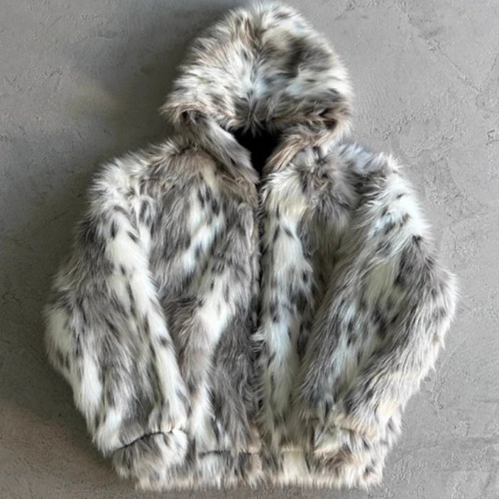 Lao Wang A Gan Fuzzy Fleece Down Jacket Coat