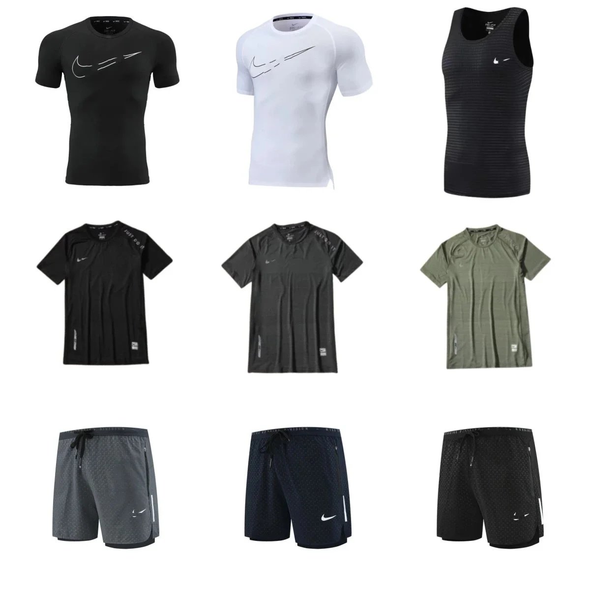 Nike Black Compression T-Shirt and Shorts Set