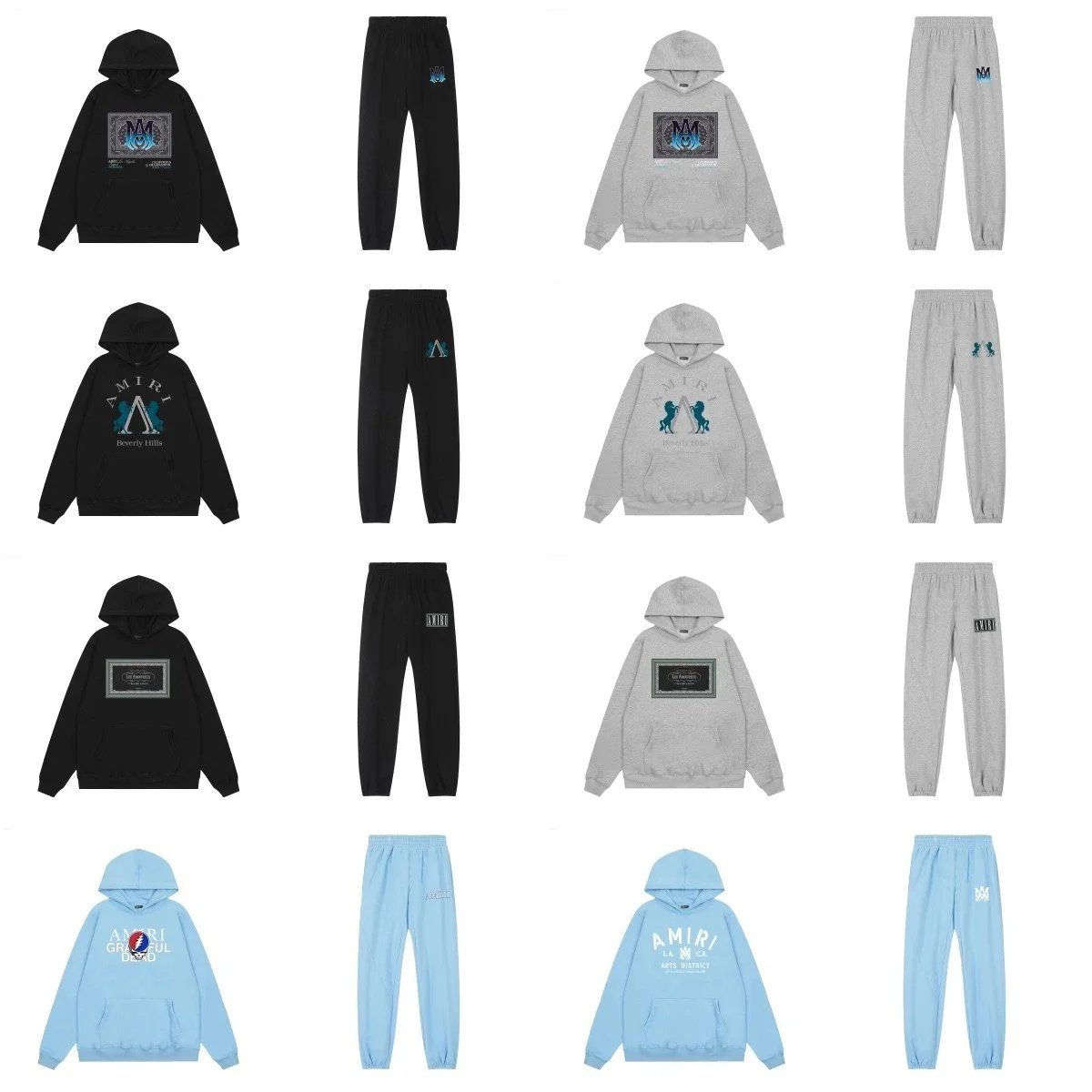 Amiri Black Hoodie and Pants Set
