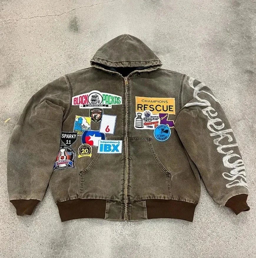 Unbranded Jackets Hooded Zip-Up Patchwork Jacket — YNJ-7