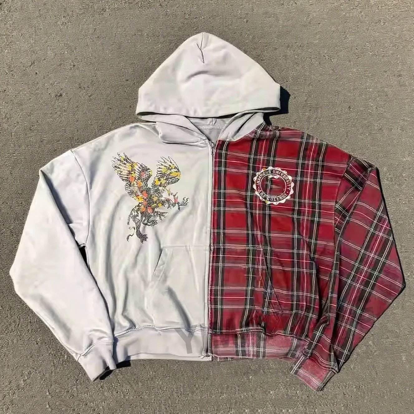 Unbranded Jackets Hooded Zip-Up Patchwork Jacket — YNJ-2