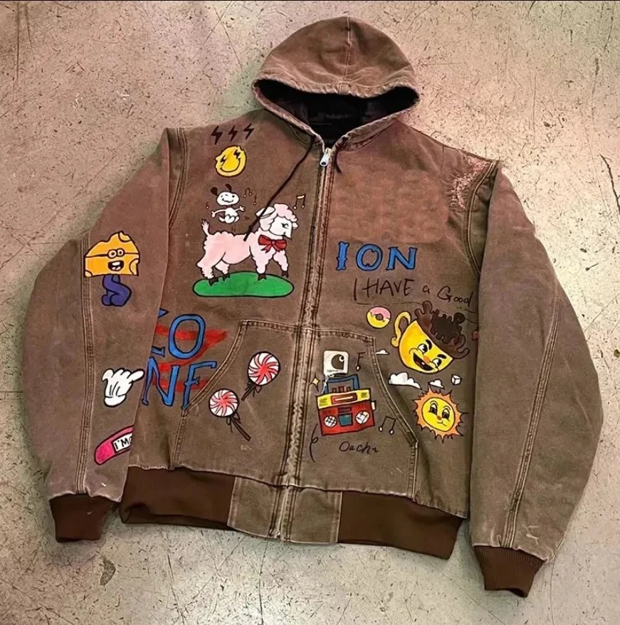 Unbranded Jackets Hooded Zip-Up Patchwork Jacket — YNJ-4