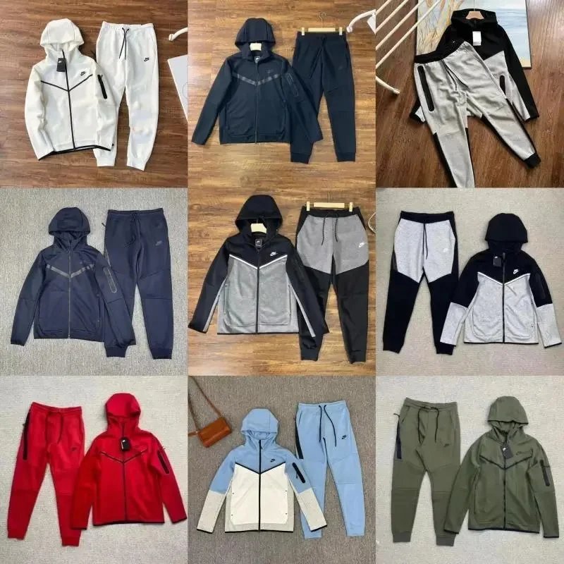 Nike Grey and Black Hoodie Tracksuit Set