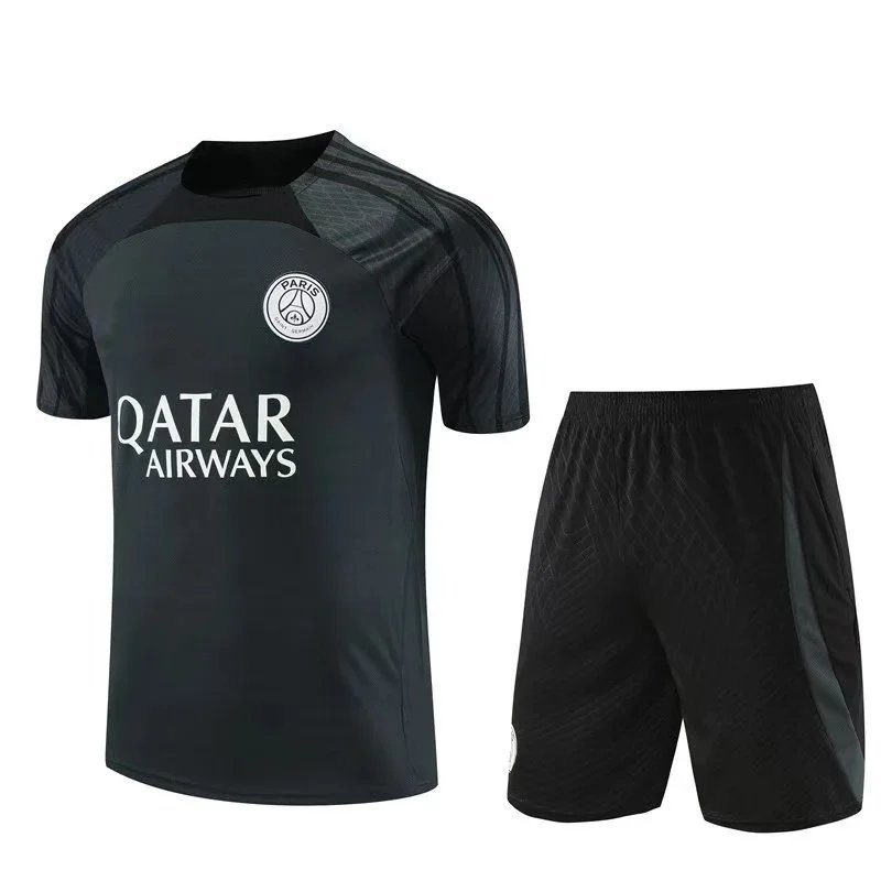 Paris Saint-Germain Black Soccer Jersey and Shorts Set
