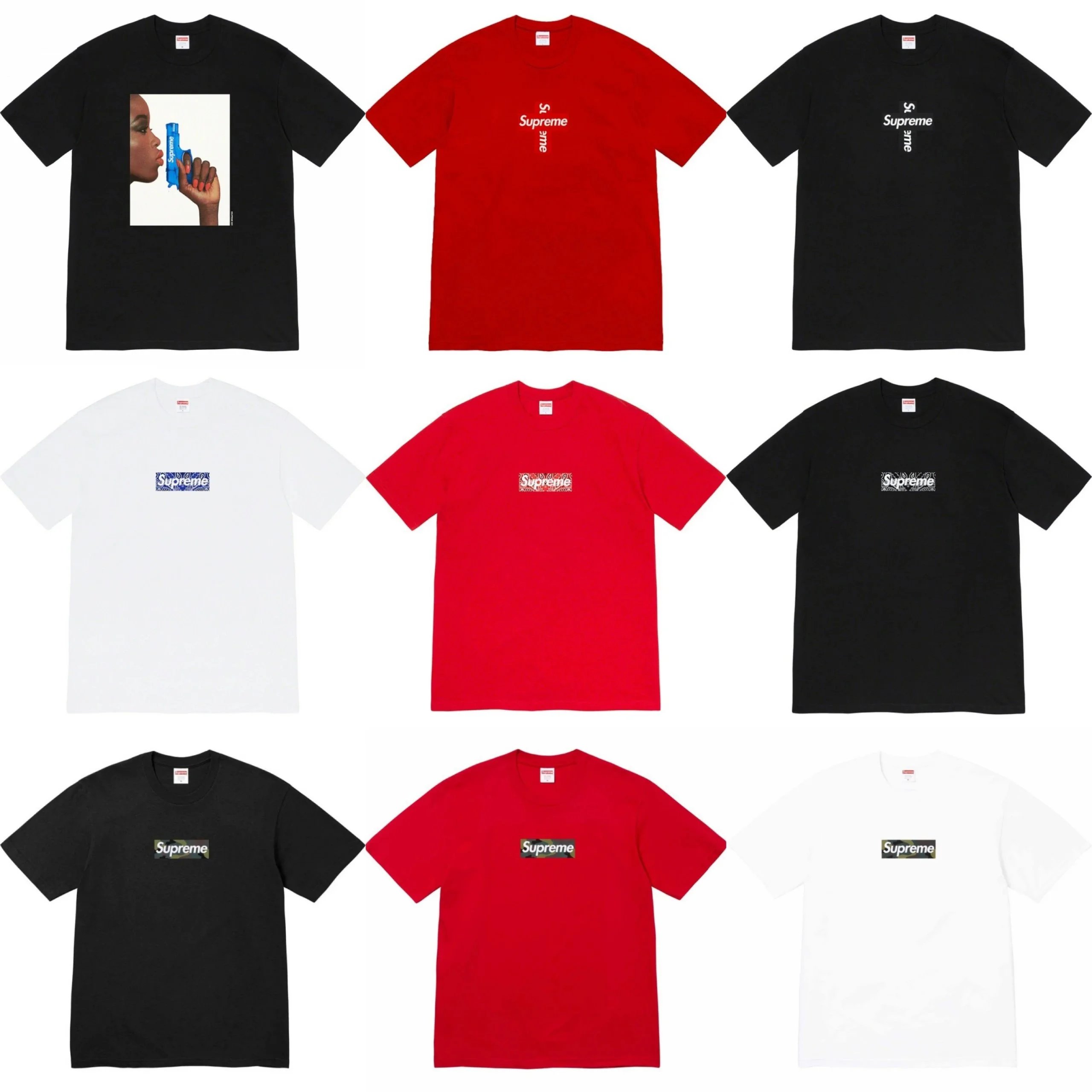 Supreme T-Shirt Black/White/Red