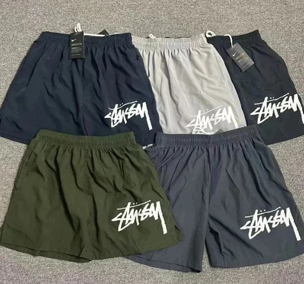 Stussy Black Elastic Waist Shorts