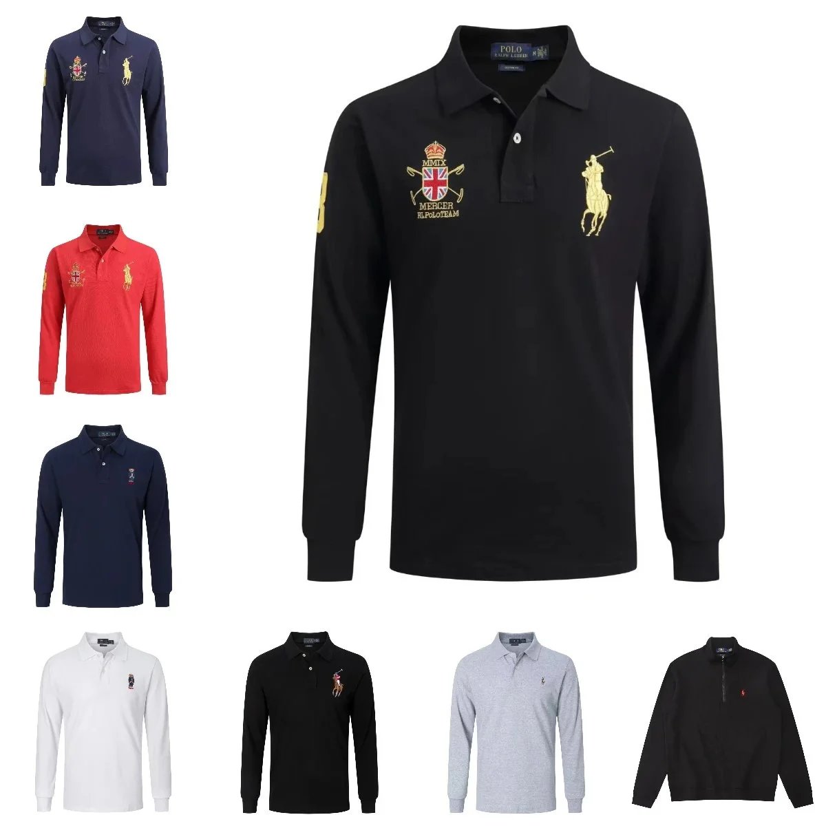 Ralph Lauren Black Long Sleeve Polo