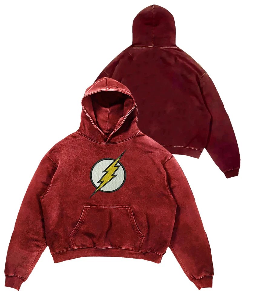 Design The Flash Logo Distressed Hoodie Red Hoodie - 15