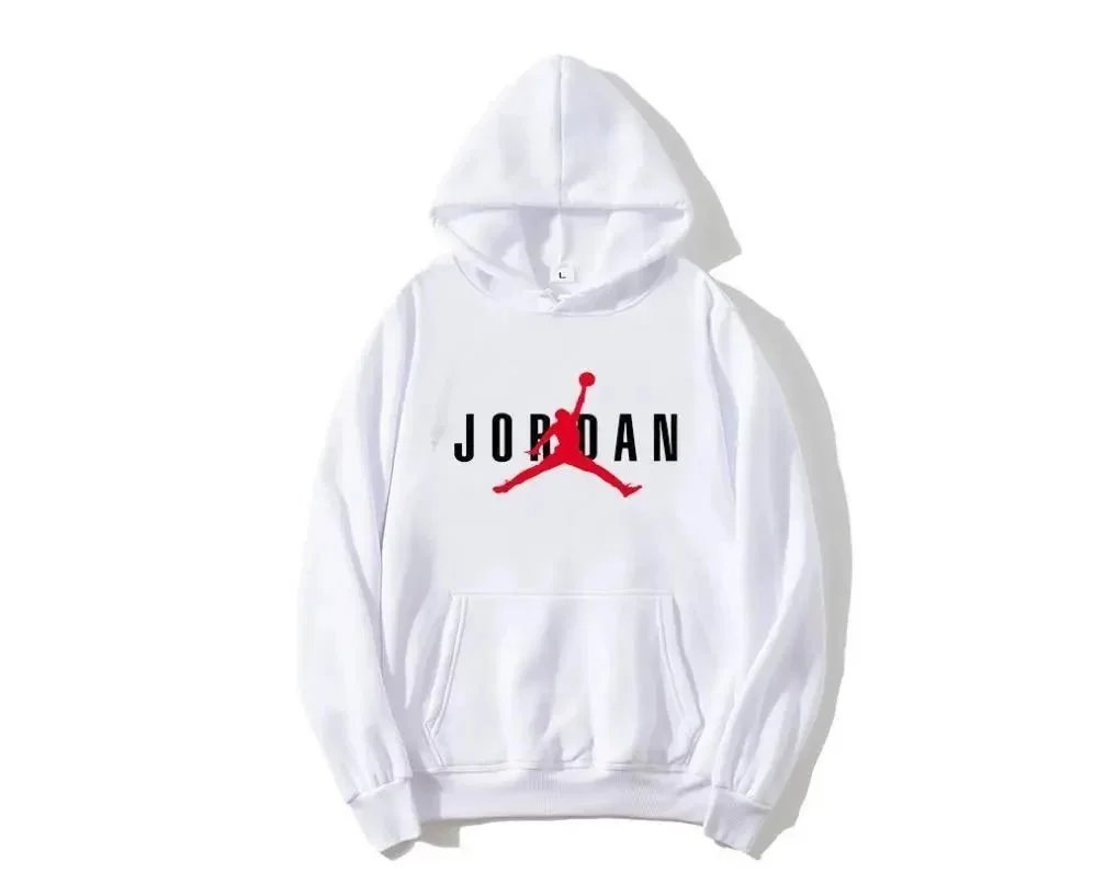 Jordan White Hoodie with Front Pocket