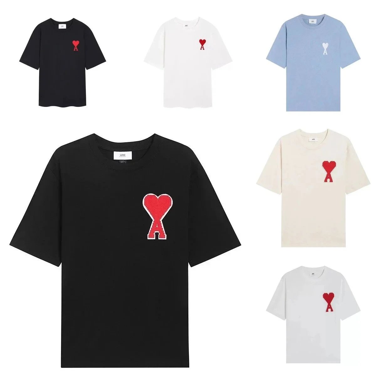 Ami Paris Black Heart Logo T-Shirt